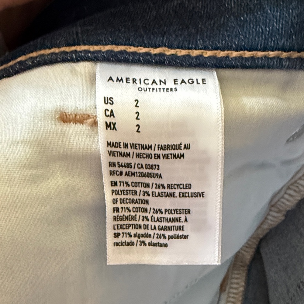 Ae Stretch High-Waisted Patchwork Denim Mini Skirt - image 4